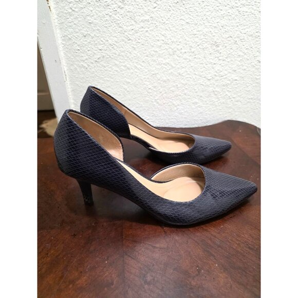 Abella True Comfort Women's Purple Snakeskin-Pattern Pointed-Toe D'Orsay Heels S - Picture 4 of 12